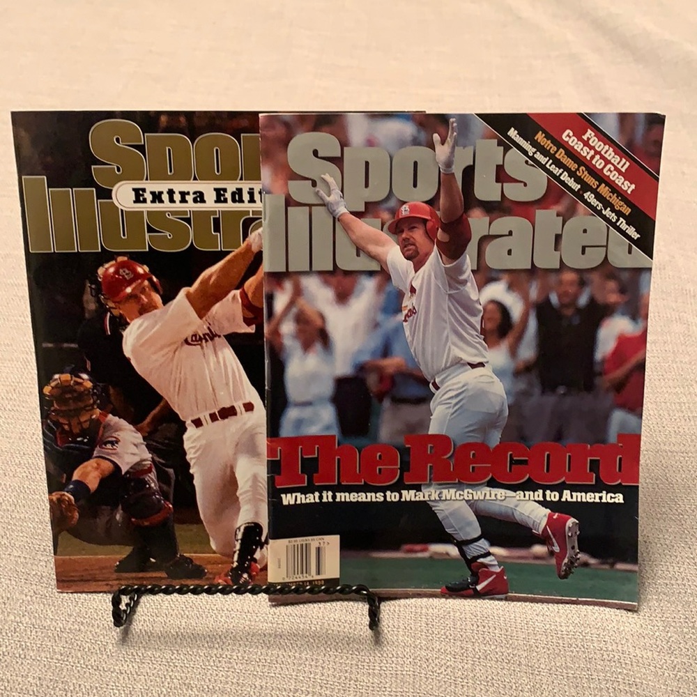 Vintage Lot of 2 Sports Illustrated Magazines Featuring Mark McGwire 1998